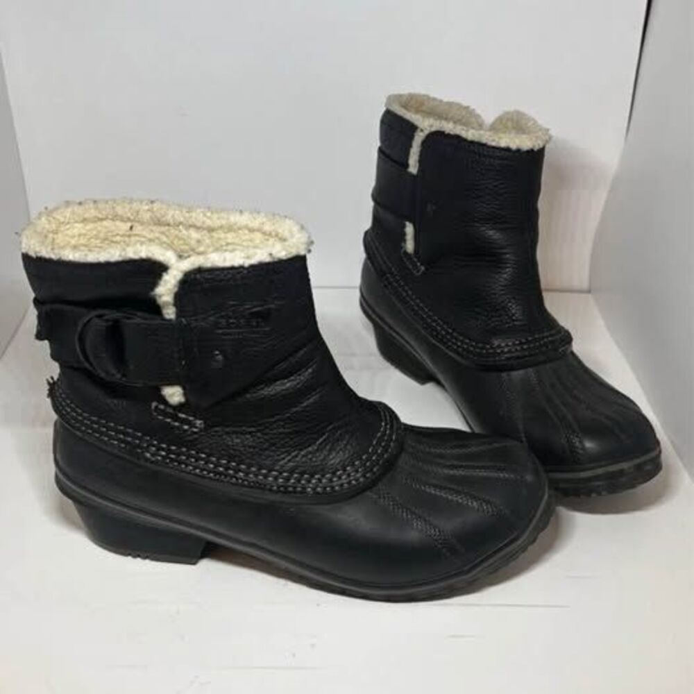 SOREL Winter Fancy Ankle Rain Snow Buckle Duck Boots Size US 6
